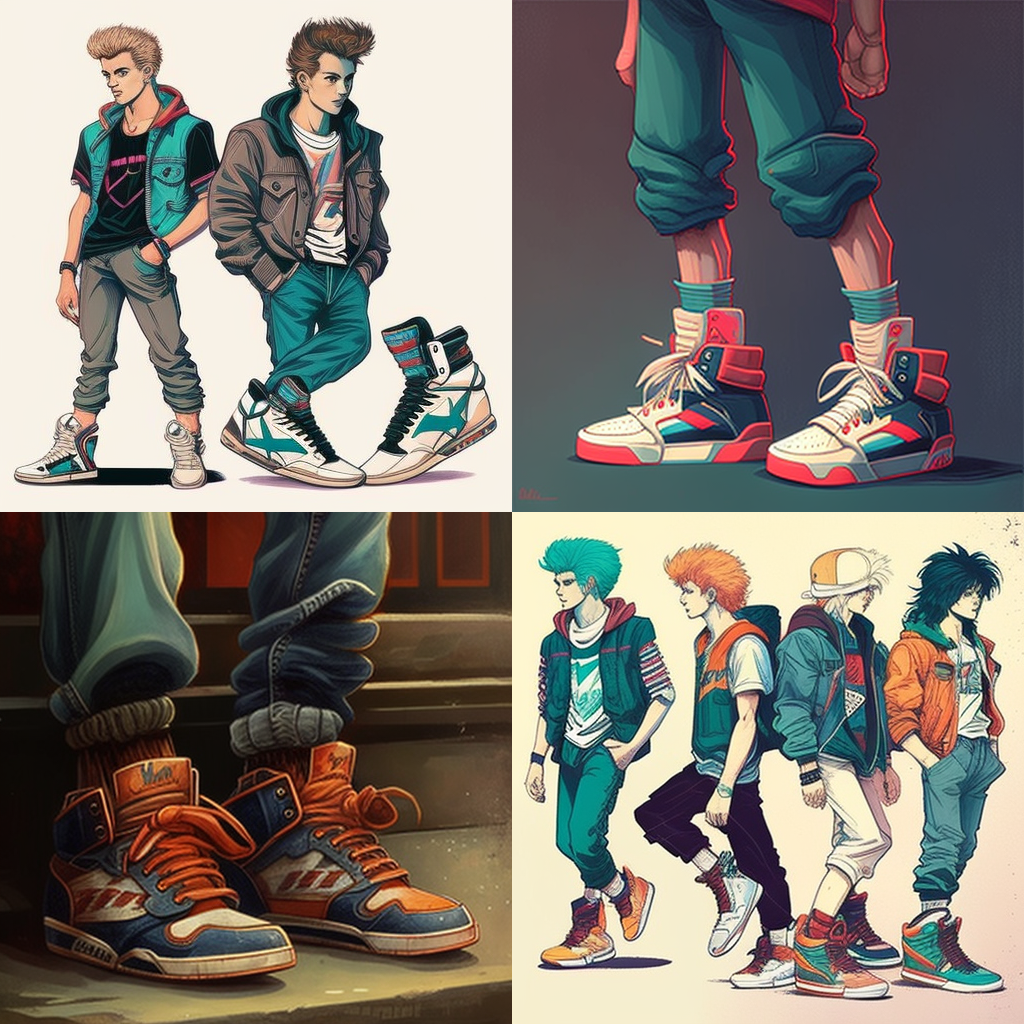 Footwear 80's Fashion for Teenage Guys