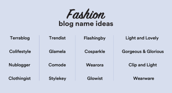Fashion Blog Name Ideas