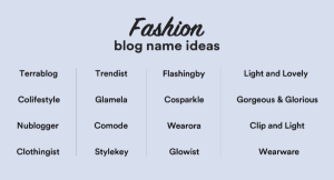 Fashion Blogger Name Ideas