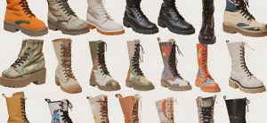 Illustrate the key boot styles with visuals of various 90s fashion boots