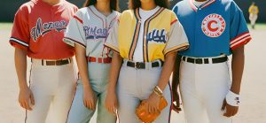 a captivating image showcasing diverse 90s baseball jersey styles