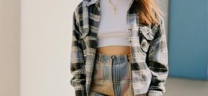 an image of a stylish outfit incorporating a 90s fashion flannel.