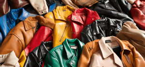 image showcasing the diverse color palette of 90s leather jackets.